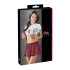Cottelli - fantasia colegial feminina 2 peças - vermelho - L