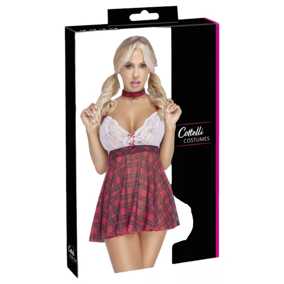 Cottelli - fantasia colegial sexy - vermelho e branco