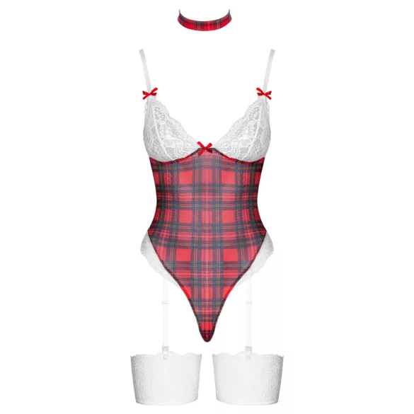 Cottelli - body lingerie xadrez - vermelho - M