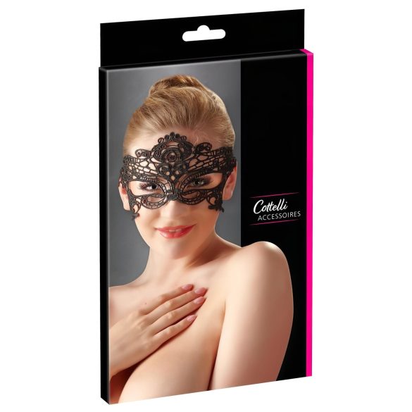 Cottelli - Máscara de Olhos Bordada em Renda (Preto)