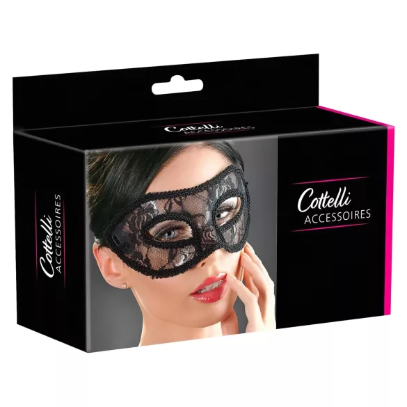 Cottelli - máscara para olhos rendada pré-moldada - preta