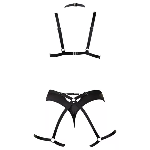 Cottelli - lingerie com tiras decorativas - preto - tamanho S-L