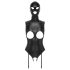 Bad Kitty - Body e Máscara Aberta Preta - XXL