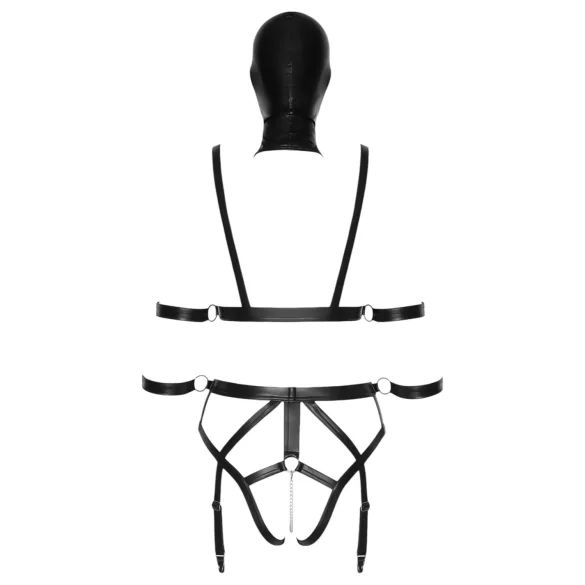 Bad Kitty - conjunto de cinta corporal e máscara - preto