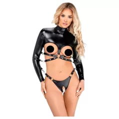 Bad Kitty - conjunto bondage com peito aberto (preto)