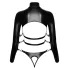 Bad Kitty - conjunto bondage com peito aberto (preto) - L