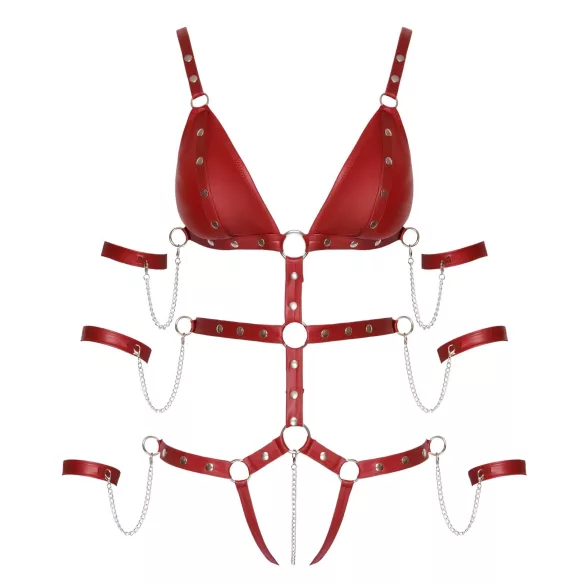 Bad Kitty - corpo bondage cravejado (vermelho)