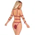 Bad Kitty - corpo bondage cravejado (vermelho) - M