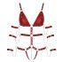 Bad Kitty - Body Bondage com Tachas (Vermelho) - M