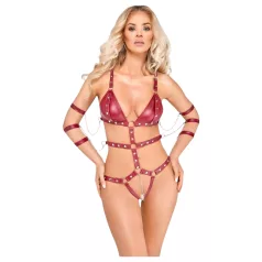 Bad Kitty - corpo bondage cravejado (vermelho) - L