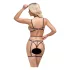 Cottelli - body harness decorativo e tanga - preto - tamanho S-L