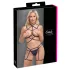 Cottelli - body harness decorativo e tanga - preto - tamanho S-L