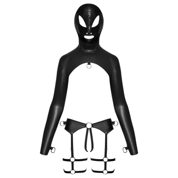 Bad Kitty - conjunto lingerie BDSM - preto - L