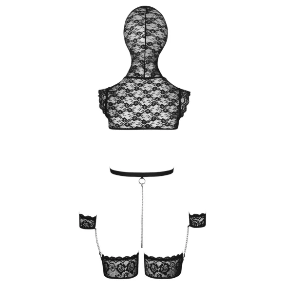 Bad Kitty - conjunto de BDSM em renda (preto)