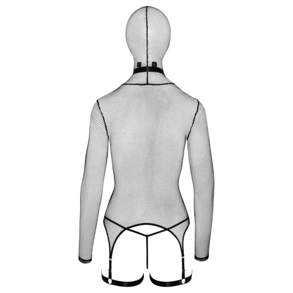Bad Kitty - conjunto BDSM de rede transparente com chicote (preto)