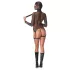 Bad Kitty - Conjunto BDSM lingerie transparente com chicote - preto - L