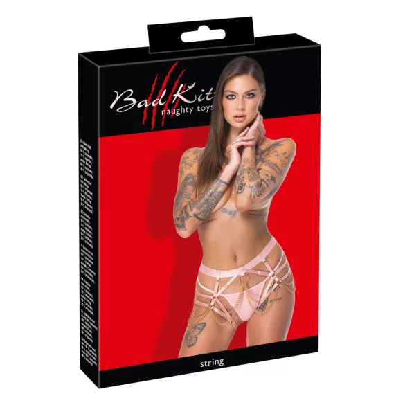 Bad Kitty - arnês com tanga e corrente (rosa)