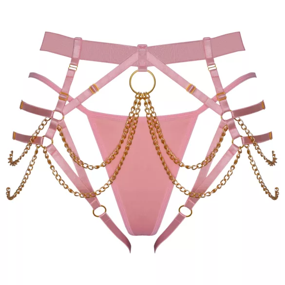Bad Kitty - arnês com tanga e corrente (rosa)