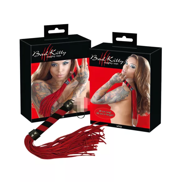 Bad Kitty - chicote de couro sintético macio - vermelho