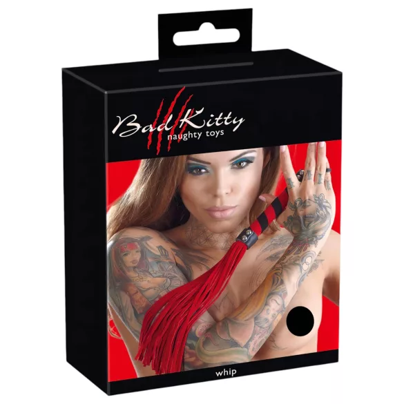 Bad Kitty - chicote de couro sintético macio - vermelho
