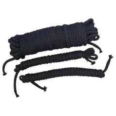   Bad Kitty - conjunto de cordas de bondage (20 m + 2x3 m, preto)