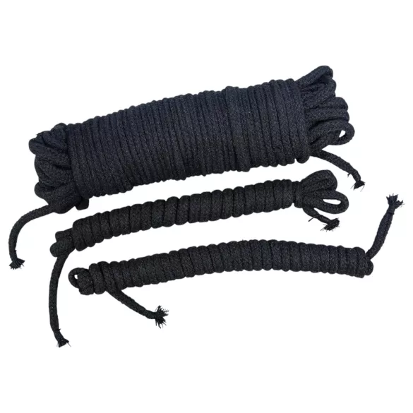 Bad Kitty - conjunto de cordas de bondage (20 m + 2x3 m, preto)