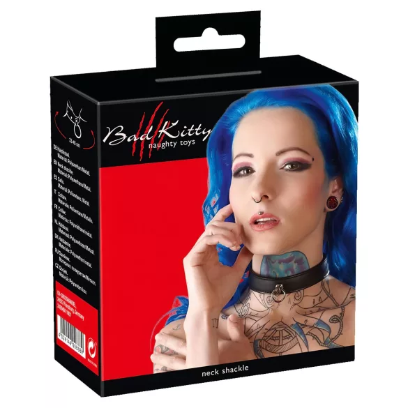 Bad Kitty - coleira para BDSM - couro sintético - preta