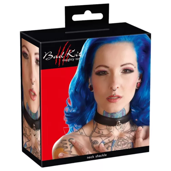 Bad Kitty - coleira para BDSM - couro sintético - preta