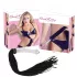 Bad Kitty - chicote couro com dildo de vidro - transparente/preto