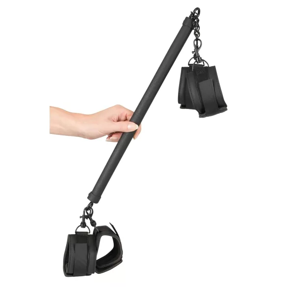 Fetish - conjunto de barra de restrição em couro sintético - preto