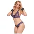 Bad Kitty - algemas com corrente - preto e rose gold