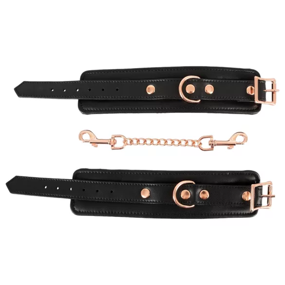 Bad Kitty - algemas com corrente - preto e rose gold