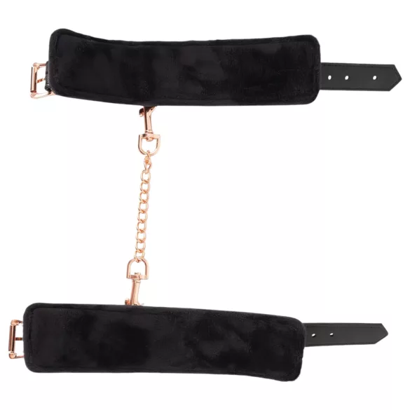 Bad Kitty - algemas com corrente - preto e rose gold