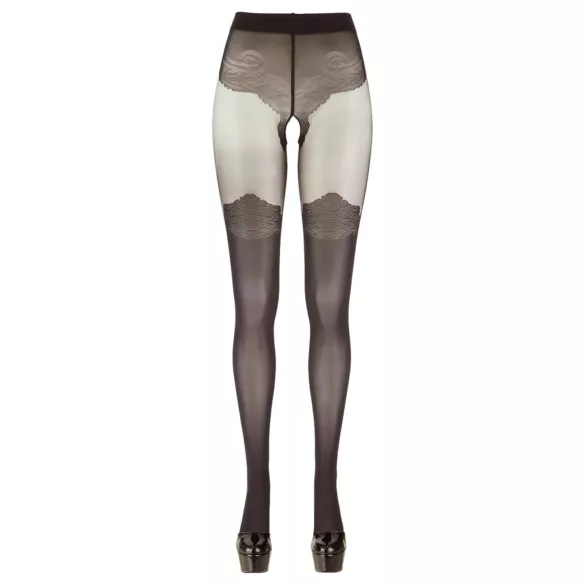 Cottelli - meia-calça estampada aberta (preta) - 3/M