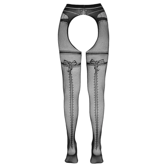 Cottelli - Meia arrastão dupla função aberta - preto - L/XL
