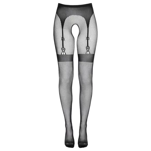 Cottelli Legwear - meias 7/8 pretas abertas (S-L)