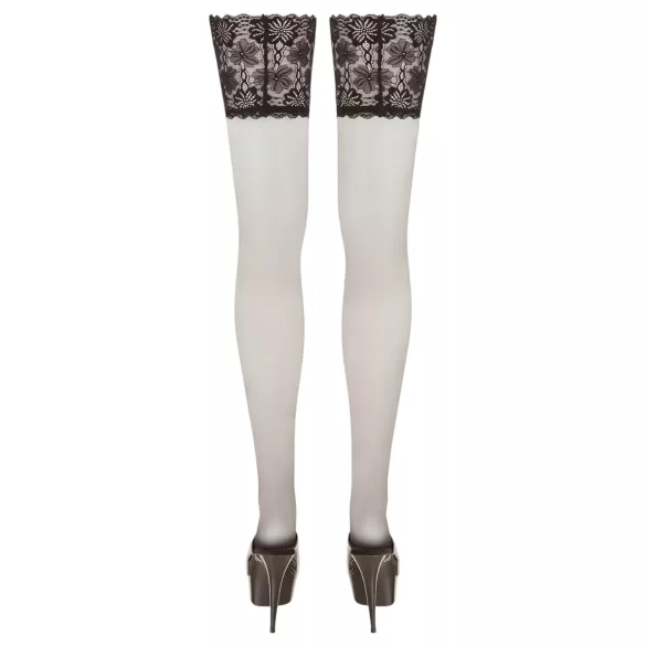 Cottelli - meia 7/8 renda larga 15cm - preto