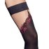 Cottelli - Meia-calça preta bordada de efeito duplo - 3