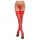 Cottelli - meia 7/8 rendada floral - vermelho - 4/L