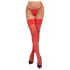 Cottelli - meia 7/8 rendada floral - vermelho - 4/L