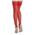 Cottelli - meia 7/8 rendada floral - vermelho - 4/L