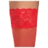 Cottelli - meia 7/8 rendada floral - vermelho - 4/L