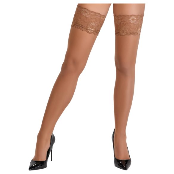 Cottelli - Meia-calça Rendado Floral (Bege)