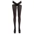 Cottelli - Meia arrastão com tiras cruzadas - preto - L/XL