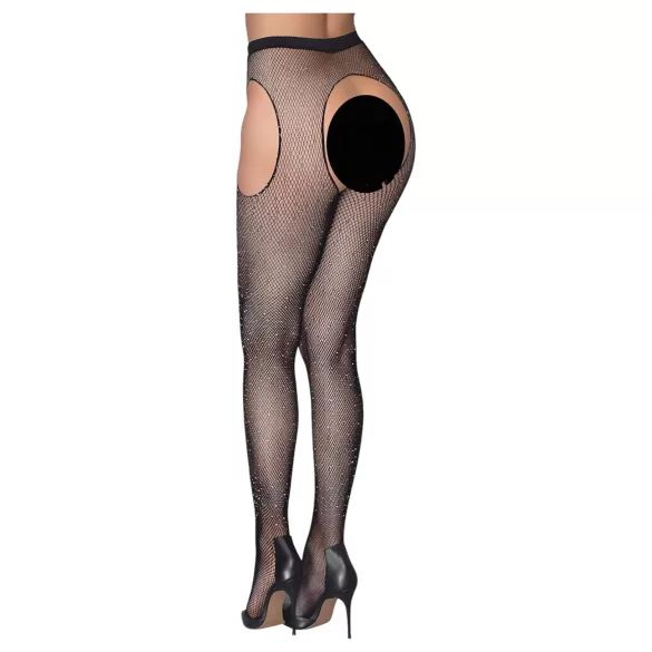 Cottelli Legwear - meias pretas brilhantes abertas (S-L)
