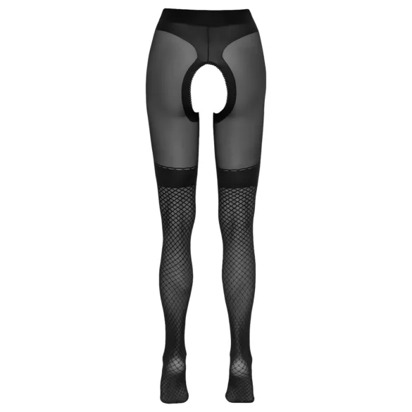 Cottelli - meia-calça aberta arrastão com detalhe - preta