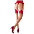 Cottelli - Meias com listra traseira e costura no salto (natural-vermelho)