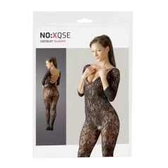 NO:XQSE - meia arrastão com flores - preto - tamanho S-L
