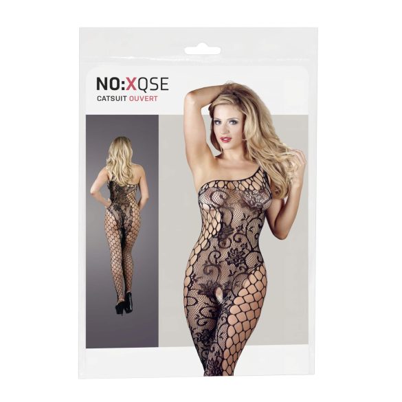 NO:XQSE - Macacão Assimétrico Floral - Preto (S-L)