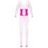 Cottelli - bodystocking arrastão rosa - tamanho S-L
